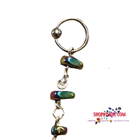 Lotus Flower CBR Hematite Beaded Earring - Picture 4 of 5